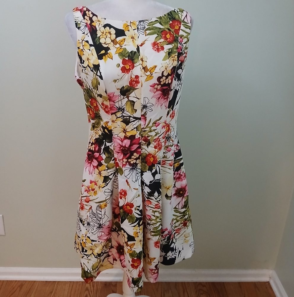 American Living Floral A-Line Pleated Dress